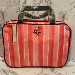 NWT, Victoria's Secret Pink/White Cosmetic Bag W/ Hanging Capability